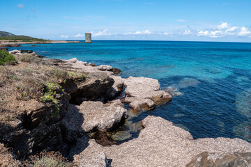 Küstenlandschaft mit Genueserturm, Cap Corse, Weg der Zöllner