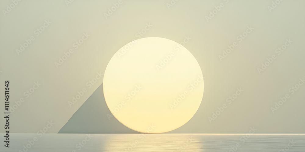 Poster minimalist circle light minimalism: a simple yet captivating image featuring a circular light source