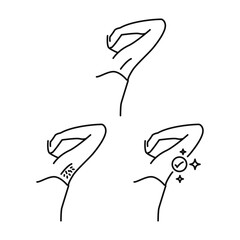 Female Armpit Waxing Health Hygiene Line Icon Illustration Design Vector