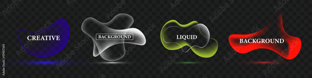 Poster gradient neon color sphere. round holographic gradients. glowing bright liquid gradient shape. curve