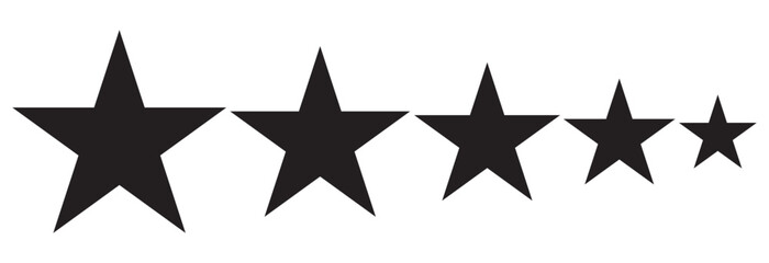 Obraz premium Five stars customer product rating review flat icon, Set of five star icon collection. Yellow and black star symbol eps 10