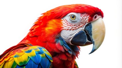 Obraz premium Scarlet Macaw Profile Vibrant Feathers, Close-Up Composition