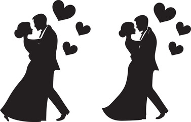 couples love happy valentine day on the white background. 