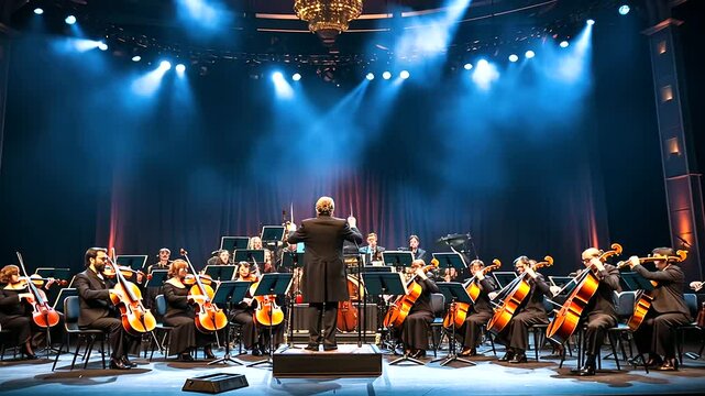 symphony orchestra in action, with the piccolo player standing out among the musicians, showcasing the role of the piccolo in creating harmonious compositions