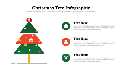 Christmas tree infographic presentation layout fully editable.