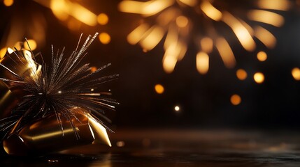 Sparkling New Year's Eve Celebration with Gold Bow