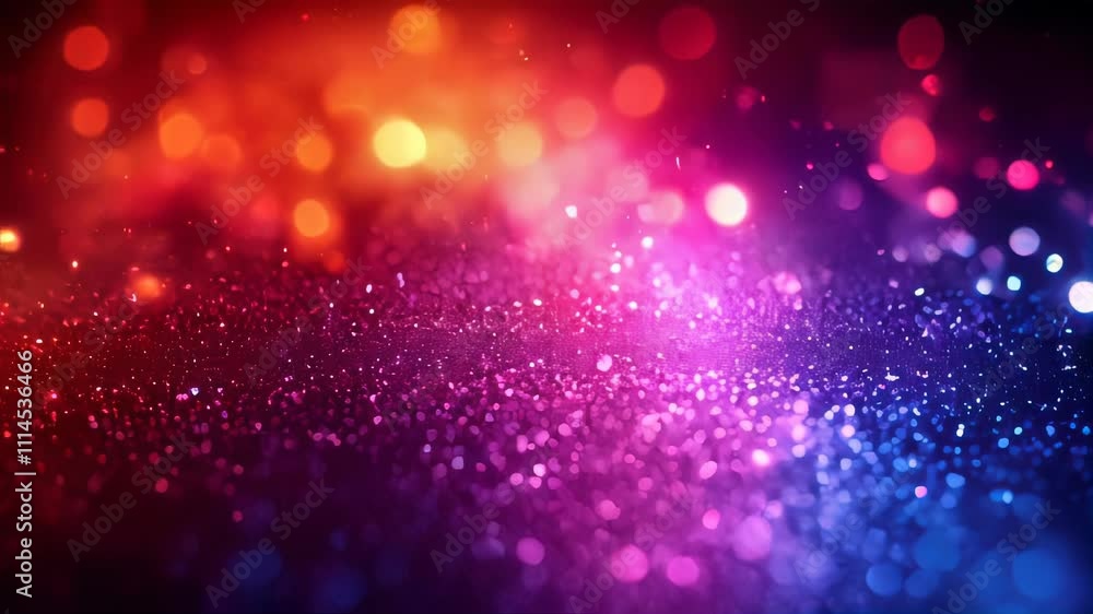 Poster A shimmering display of colorful light particles creating a dreamy and dynamic abstract background