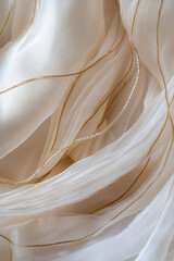 Delicate fabric draped gracefully with subtle golden threads