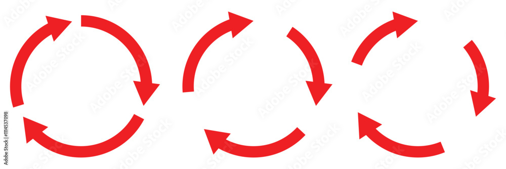 Poster different circular arrows of black color, different thickness. repeat arrow button, refresh icon, ci