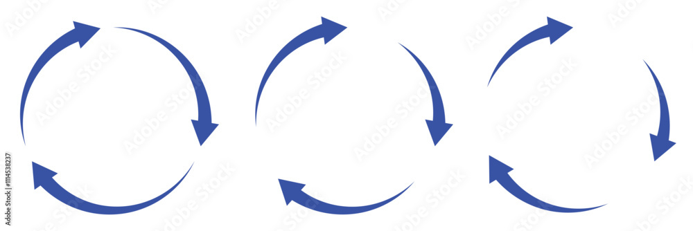 Poster vector icon with circular arrows illustration. different circular arrows of black color, different t