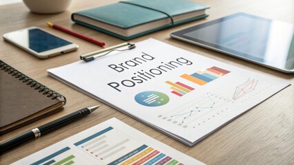 Analyzing brand positioning strategies in business office setting visual presentation informative viewpoint