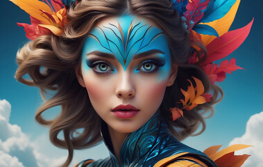 Obraz premium Beautiful girl with makeup