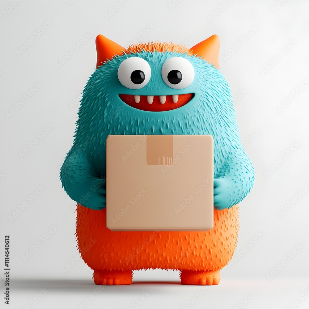 Poster adorable animated whimsical anthropomorphic character with cheerful and friendly expression firmly g