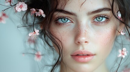 Naklejka premium Portrait of a beautiful woman. 