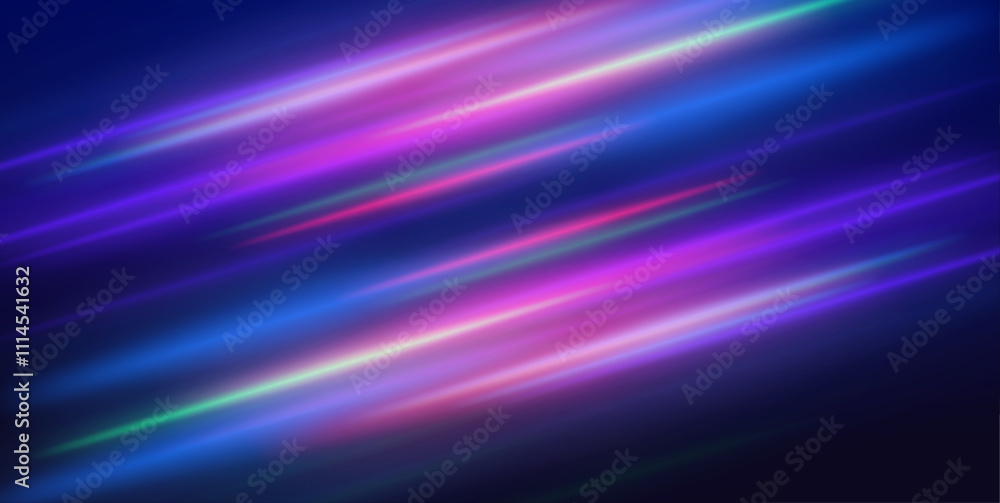 Aufkleber Neon glowing red and blue lines with fast particle motion and laser beams create a captivating effect of moving speed, while the glowing flares and light traces add excitement to any design.