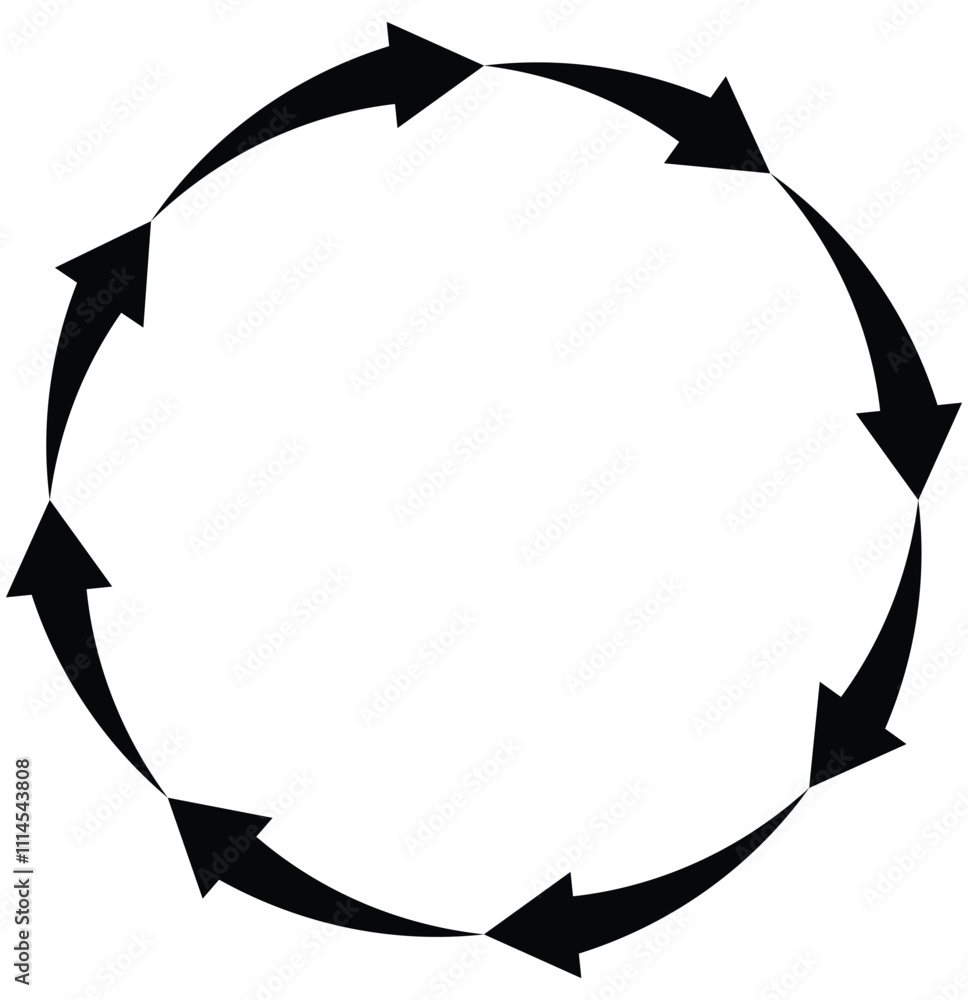 Poster circle arrow icon set . vector icon with circular arrows illustration. different thickness. recycle 