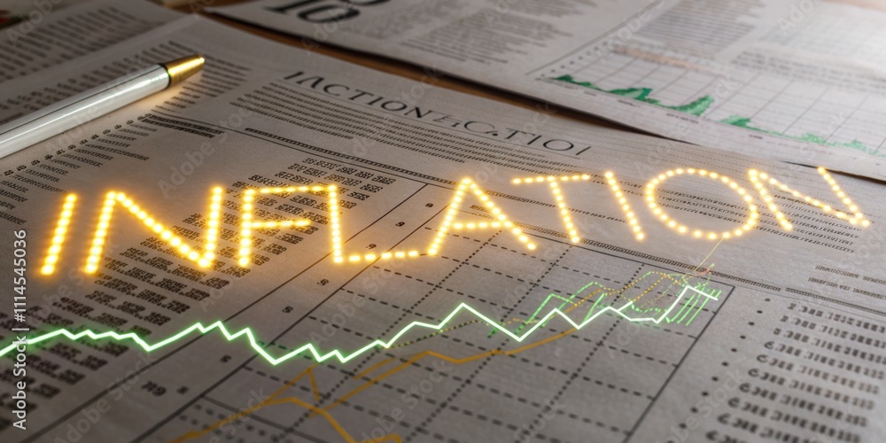 Poster analyzing inflation trends in business reports economic environment data visualization financial gra