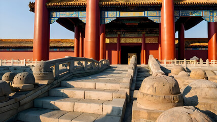  The Forbidden City in Beijing,  the historical importance of the Forbidden City, the imperial palace of Chinese emperors for centuries. ai