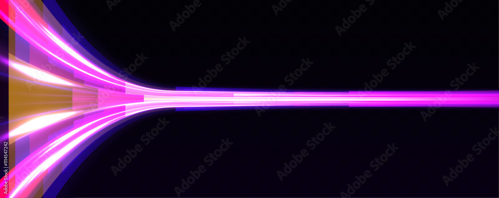 Poster Explore the mesmerizing neon lines that twist, bend, and turn, illustrating speed and energy through light. This dynamic motion effect captures the essence of movement, creating arcs and bends in neon