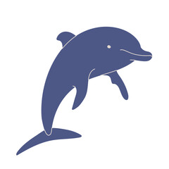 Hand drawn illustration of dolphin for summer and beach themed designs