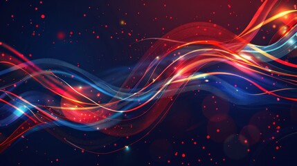 Obraz premium Abstract Colorful Waves with Glowing Lights