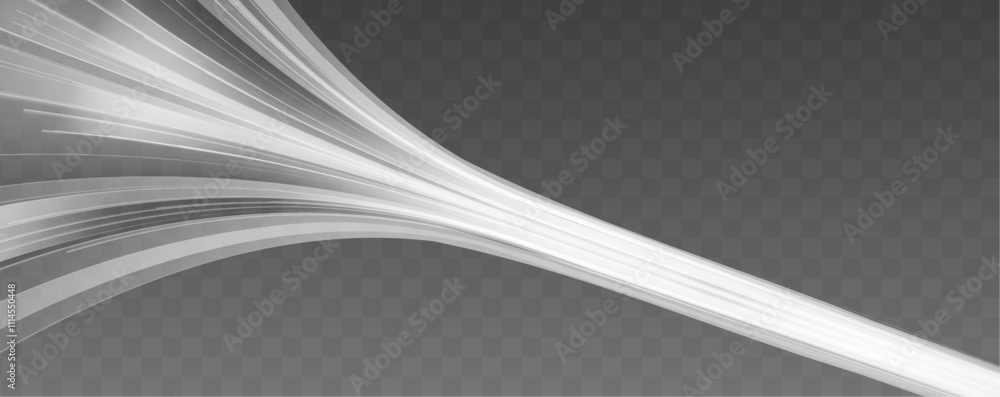 Poster white, bright, blurred lines racing in a fluid motion, resembling a wave or speed trail. a stunning 