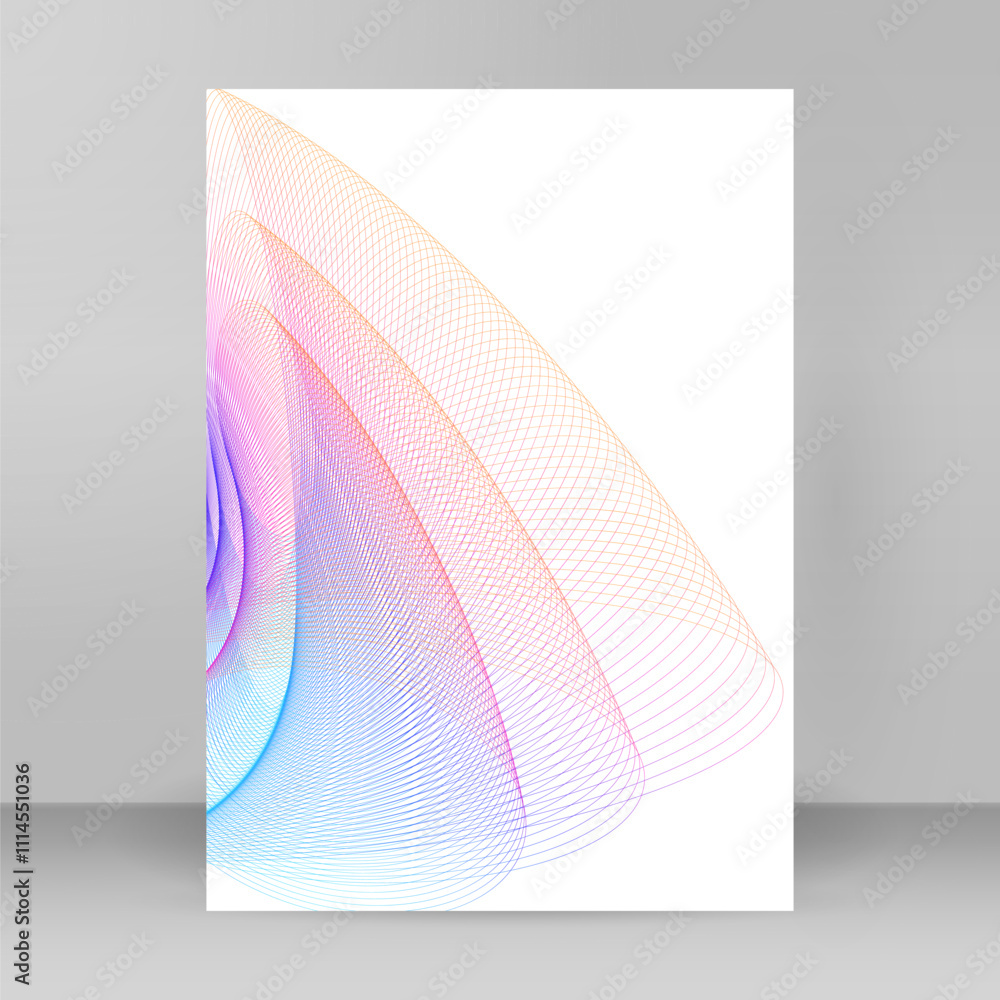 Poster advertisement flyer design elements circle lines waves. abstract golden element on white background 