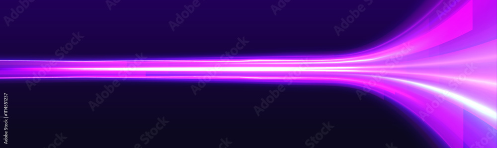 Leinwandbilder Neon glowing horizontal lines, laser beams, and particle motion create an acceleration effect, with bright red and blue speed rays and abstract lens flares, forming an exciting visual composition.