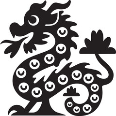 Dragon silhouettes vector art illustration