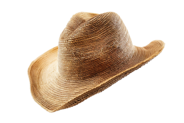 Isolated straw hat against transparent background