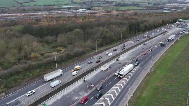 Traffic congestion and road construction impacting travel in the UK countryside