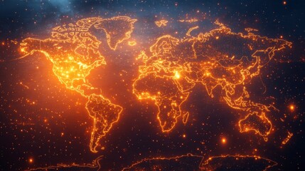 Global Technological Connectivity: A Stunning World Map Visualization of Global Networks