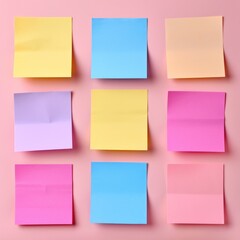 Fototapeta premium Sticky Note Background. Blank, Plain and Empty Sticky Notes with Copy Space for Messages