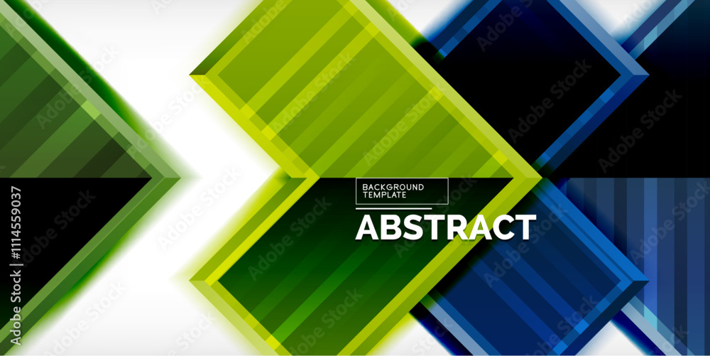 Poster Arrow symbols created with 3d effects and line texture geometric abstract background