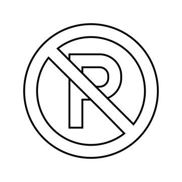 recommend clip art: no parking line icon vector. no parking sign. isolated contour symbol black illustration