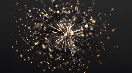 Fototapeta premium Happy New Year with golden background sparkles isolated on trasparent background