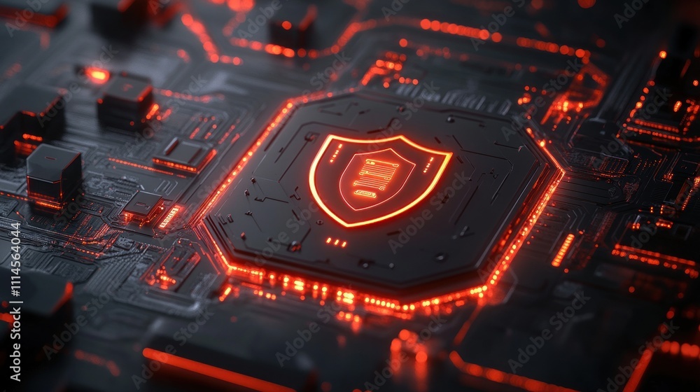 Poster Digital Shield Protecting Data on Circuit Board