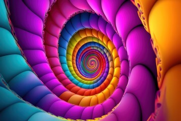 Fototapeta premium Vibrant Rainbow Spiral Abstract Art Design