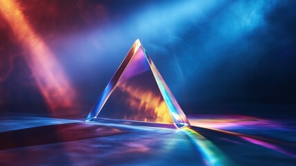 Prisma mit Regenbogen-Lichtstrahlen