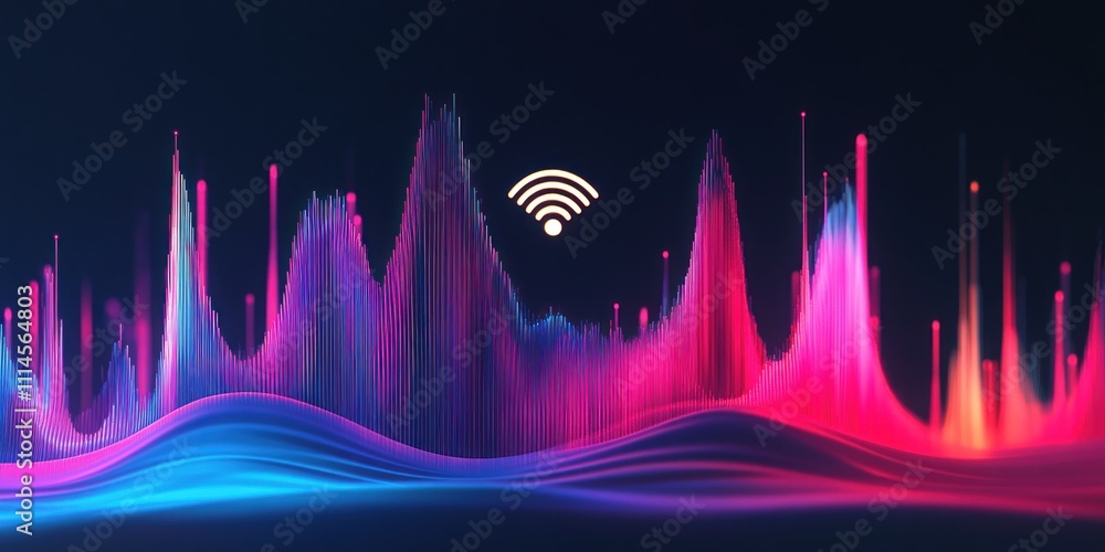 Poster Abstract Wifi Signal Data Visualization Waves