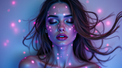 Stunning Portraits Captivating Beauty with Sparkling Effects for Visual Appeal