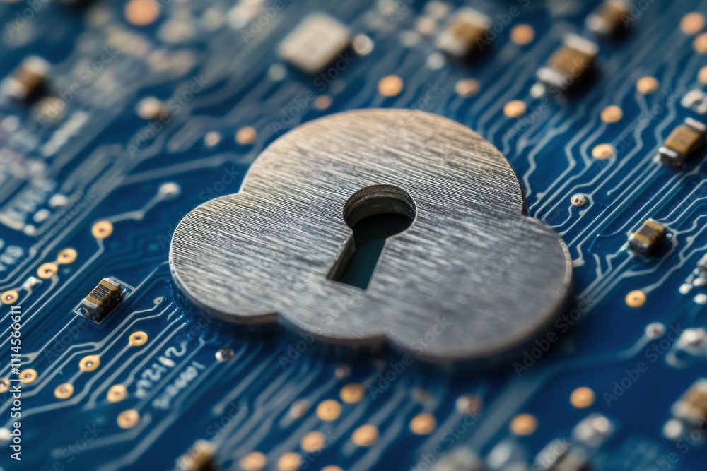 Aufkleber Cloud Security Key on Circuit Board Technology