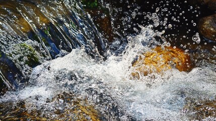 Cascading Water Over Rocks Creates A Stunning Display