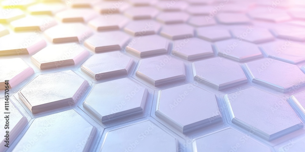 Poster Abstract Hexagonal Pattern Pastel Colors Background