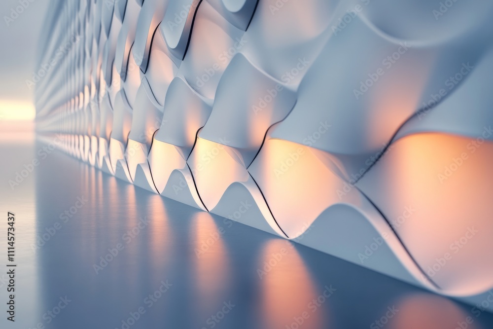Aufkleber abstract wave pattern wall architectural design