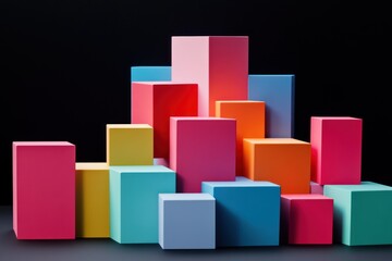 Obraz premium Colorful Cubes Arranged In An Abstract Formation
