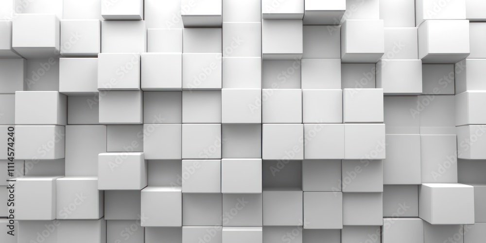 Aufkleber abstract white cube wall background texture