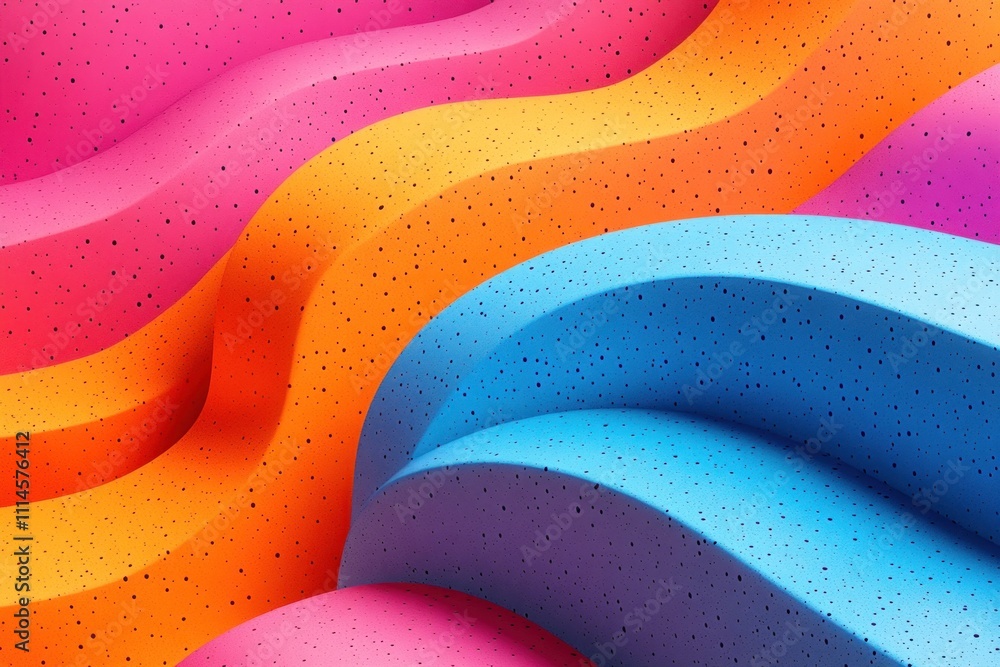 Aufkleber Abstract Colorful Wavy Forms Background Design