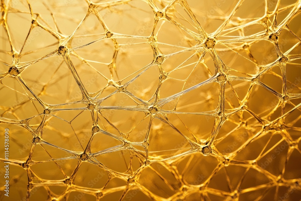 Poster golden network of interconnected nodes and fibers