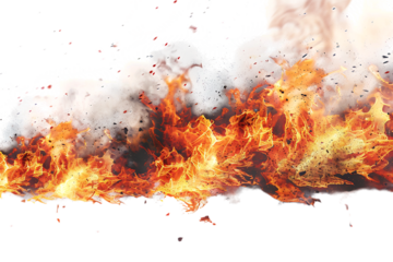 Fire horizon, isolated against a transparent background